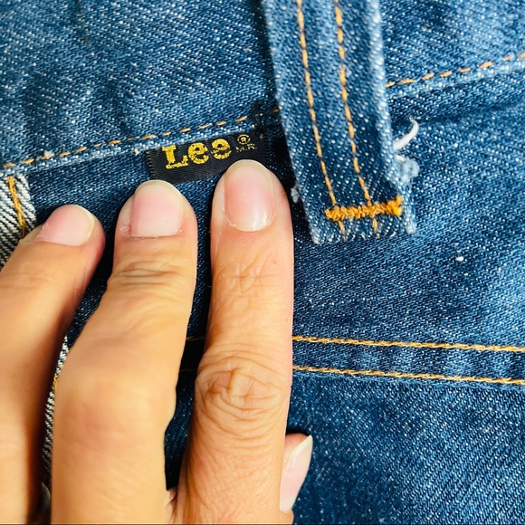 Rare 1970's Vintage Lee's High Waisted Two Toned Patchwork Bell Bottom Jeans - Picture 12 of 12